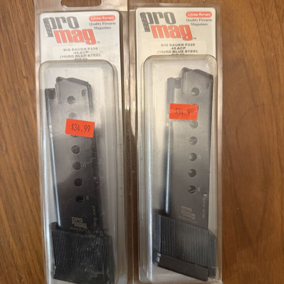 Post 4 - 2 Promag P220 .45AARP mags