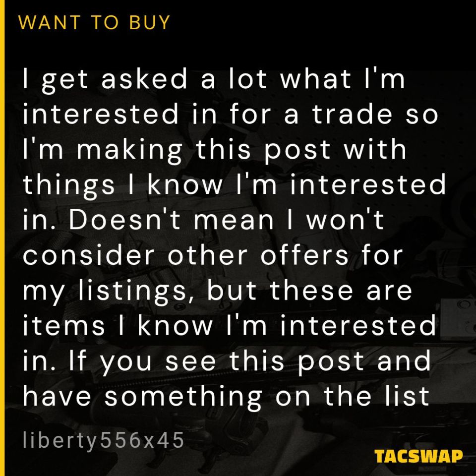 Post 3 - Wanting to trade for