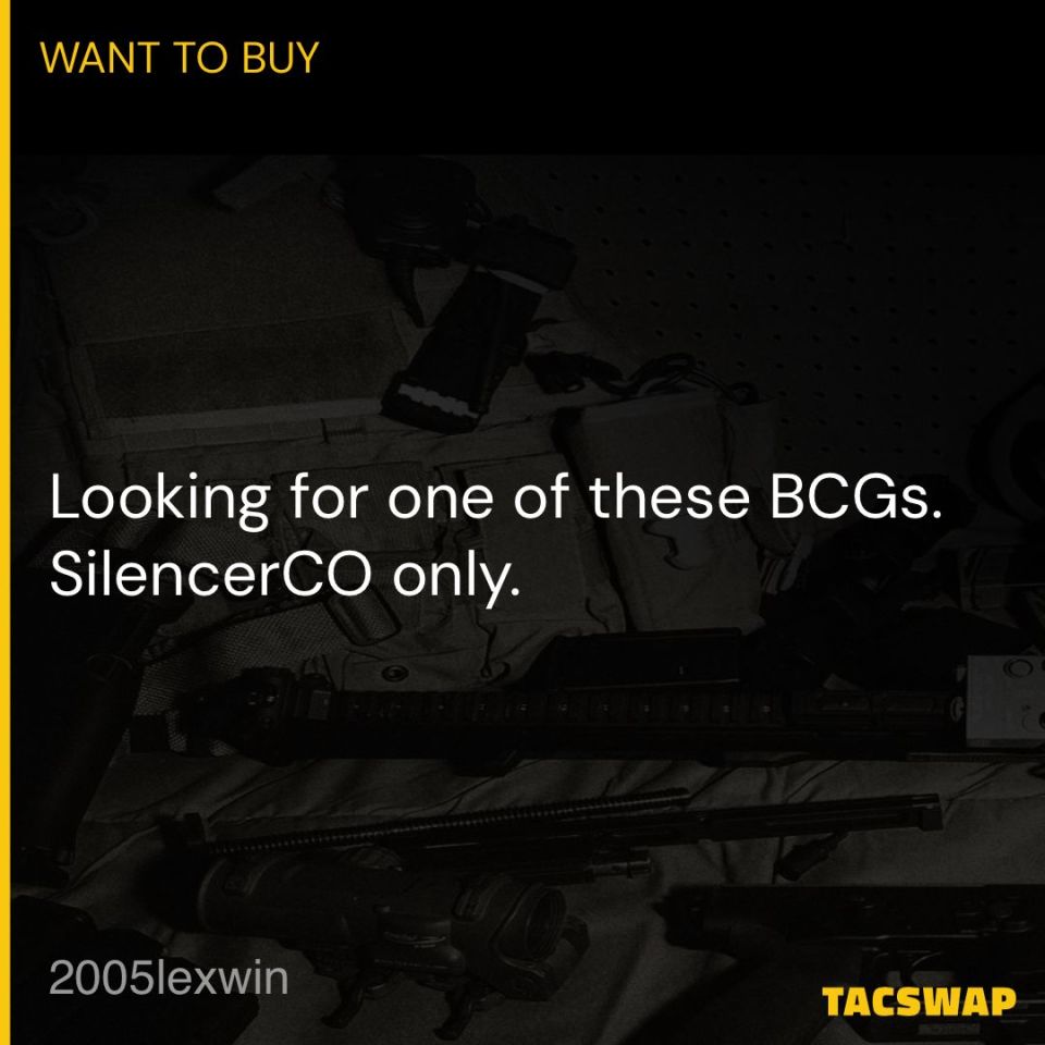 Post 1 - ISO SilencerCO BCG