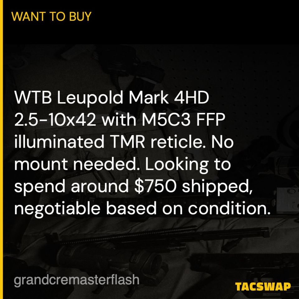 Post 1 - Leupold Mark 4HD 2.5-10x42