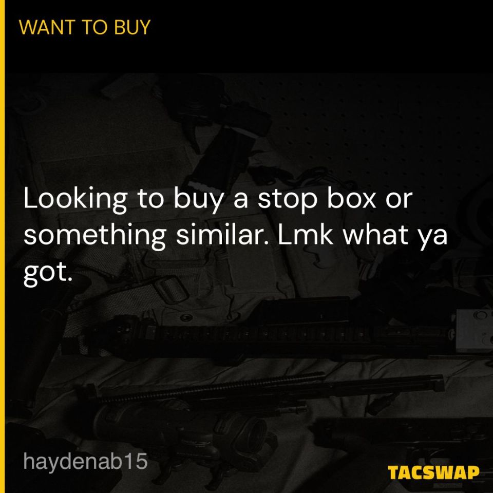 Post 2 - Looking to buy Stop box 