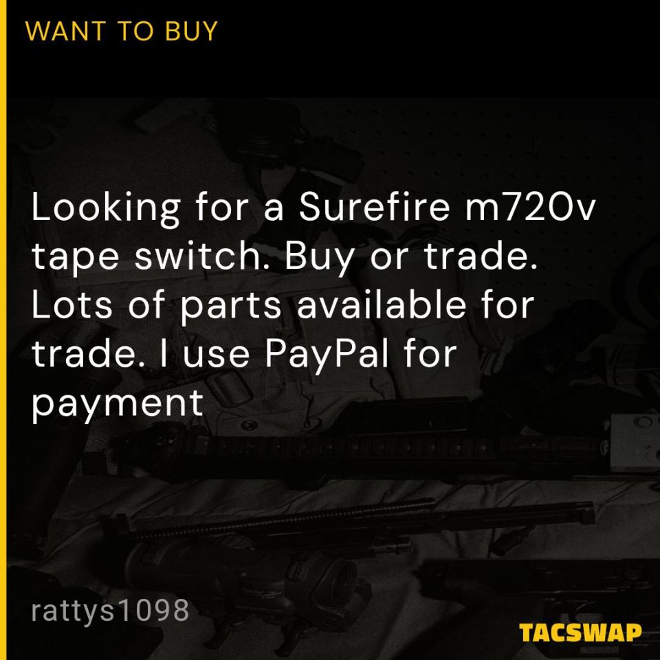 Post 1 - Iso surefire m720v tape switch