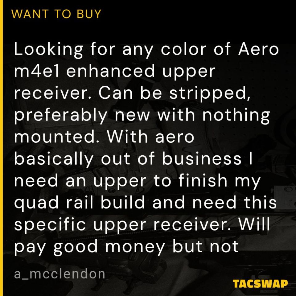 Post 3 - Aero m4e1 enhanced upper 
