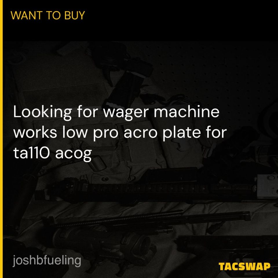 Post 1 - Wager machine p2 plate acog