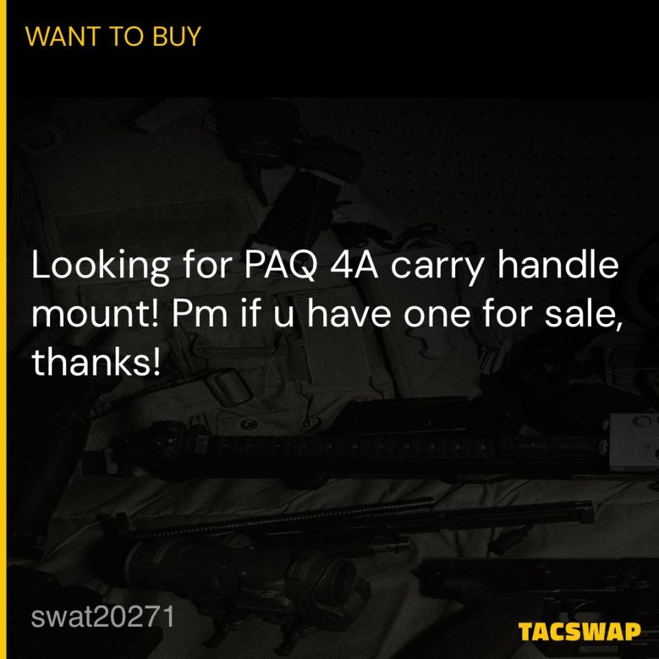 Post 1 - WTB PAQ 4A carry handle mount!