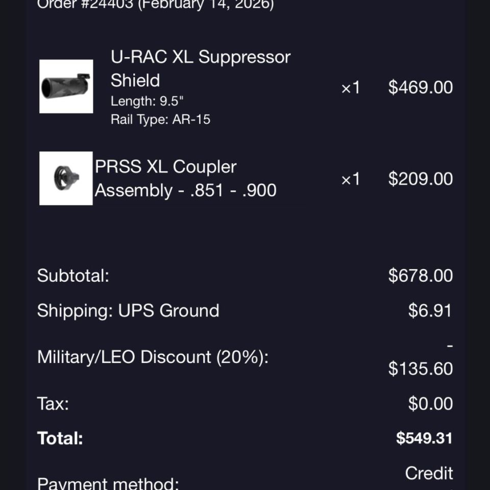 Post 1 - 9.5” MODTAC U-Rac/PRSS XL