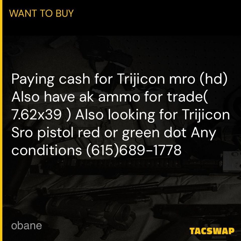 Post 1 - Looking for Trijicon mro 