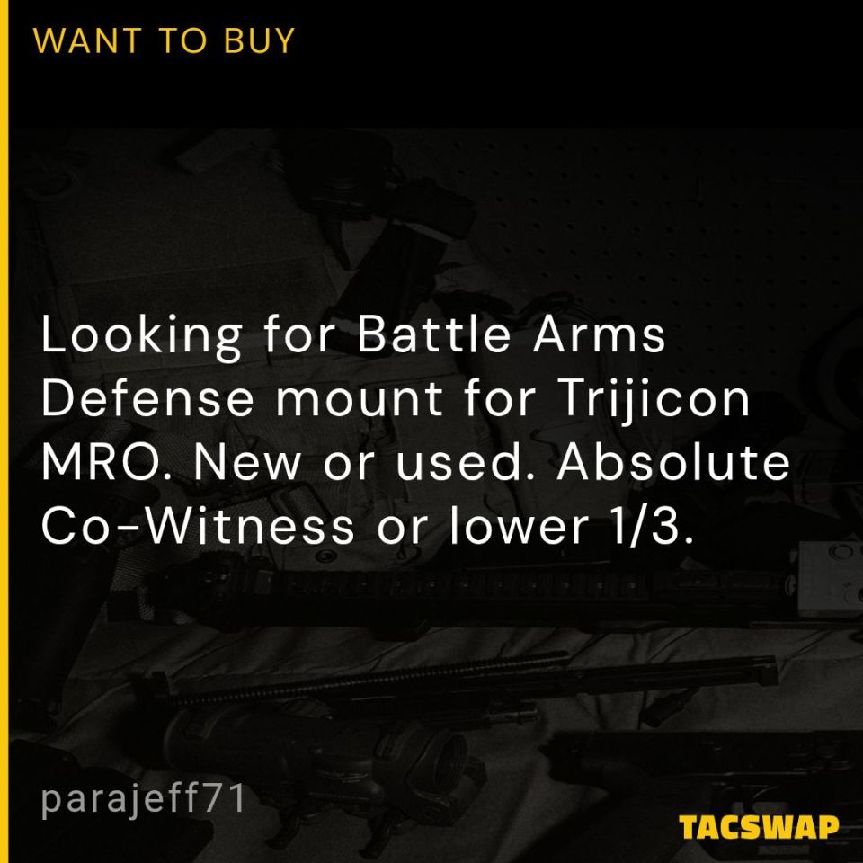 Post 1 - BAD MRO Mount