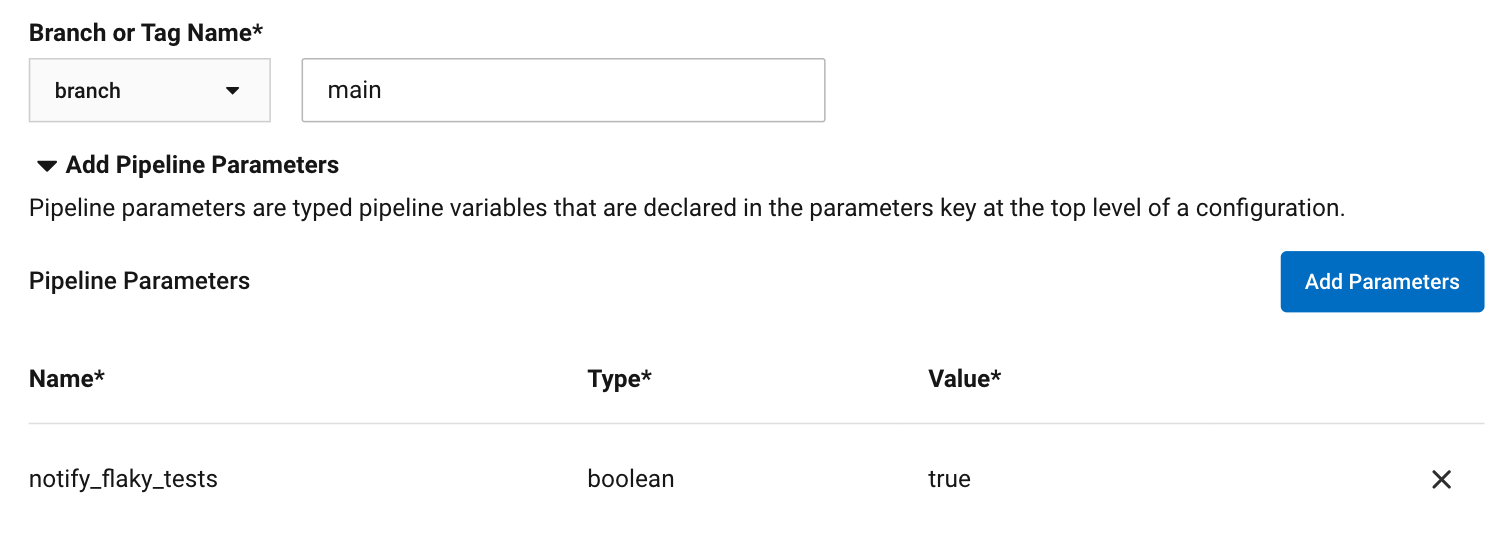 Scheduled Pipelines Parameter