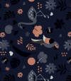 Exotic garden midnight blue