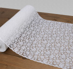 Tafelloper kant roosje wit