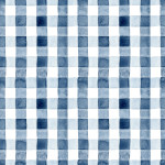Tafelkleed ruitje aquarel indigo blauw