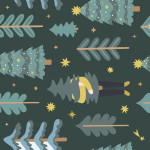 Midwinter trees green