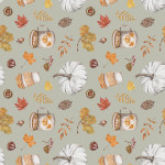 Tafelkleed Autumn grijsgroen