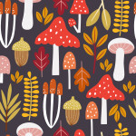 Tafelkleed Botanic autumn mushrooms