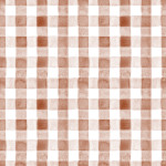 Tafelkleed ruitje aquarel kaneel