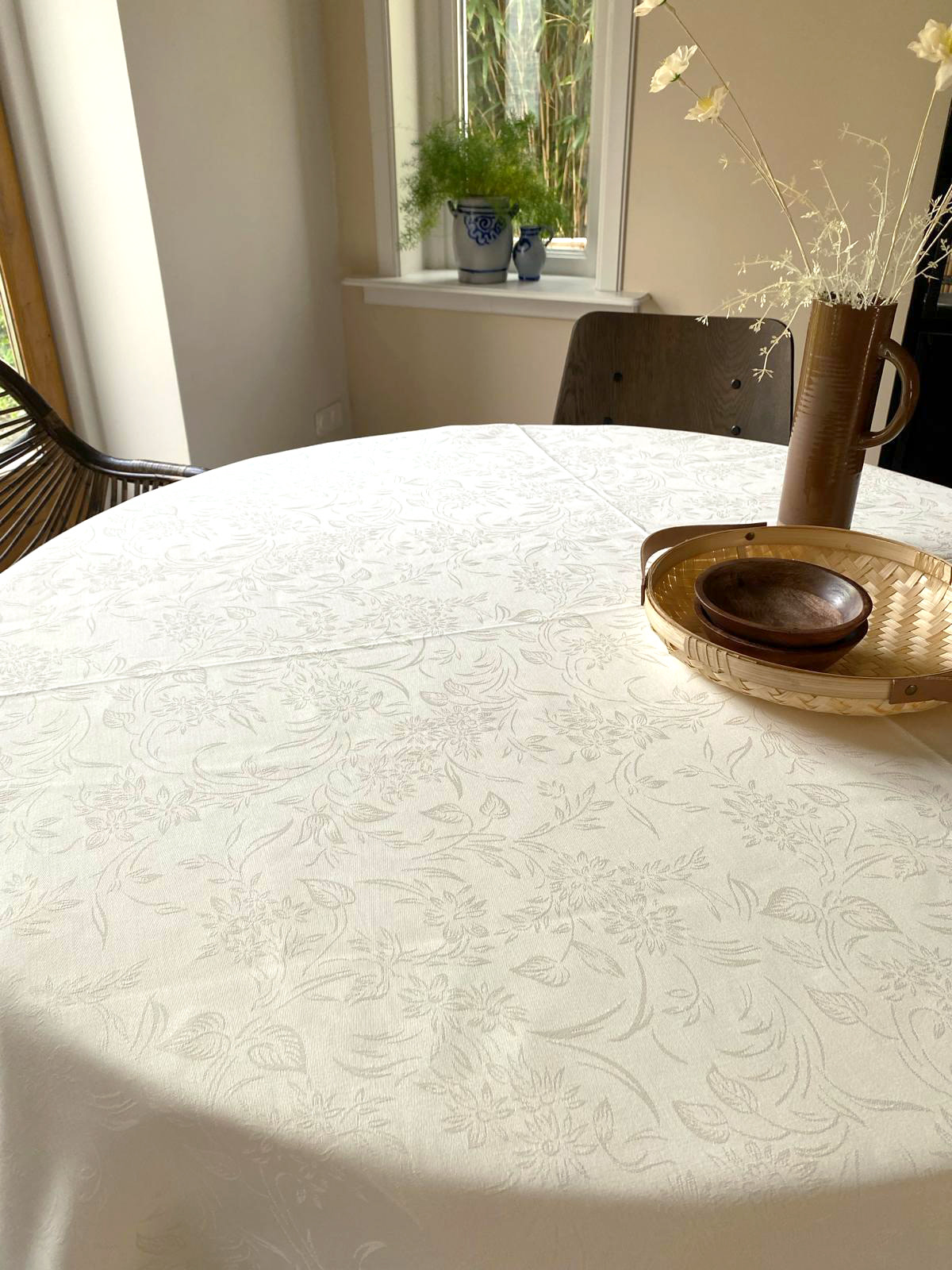 Linen & Cotton Kwaliteit Jacquard Damast Tafelkleed Hercus - 53% Linnen Linen & Cotton Kwaliteit Jacquard Damast Tafelkleed Hercus - 53% Linnen