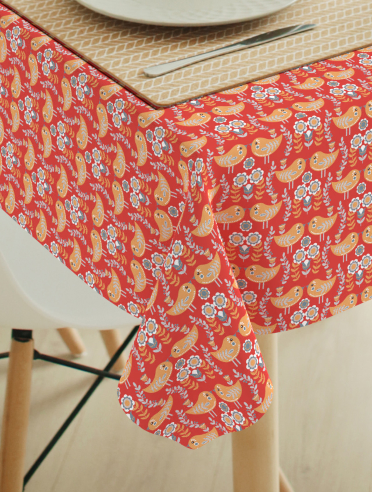 Scandi birds red-orange