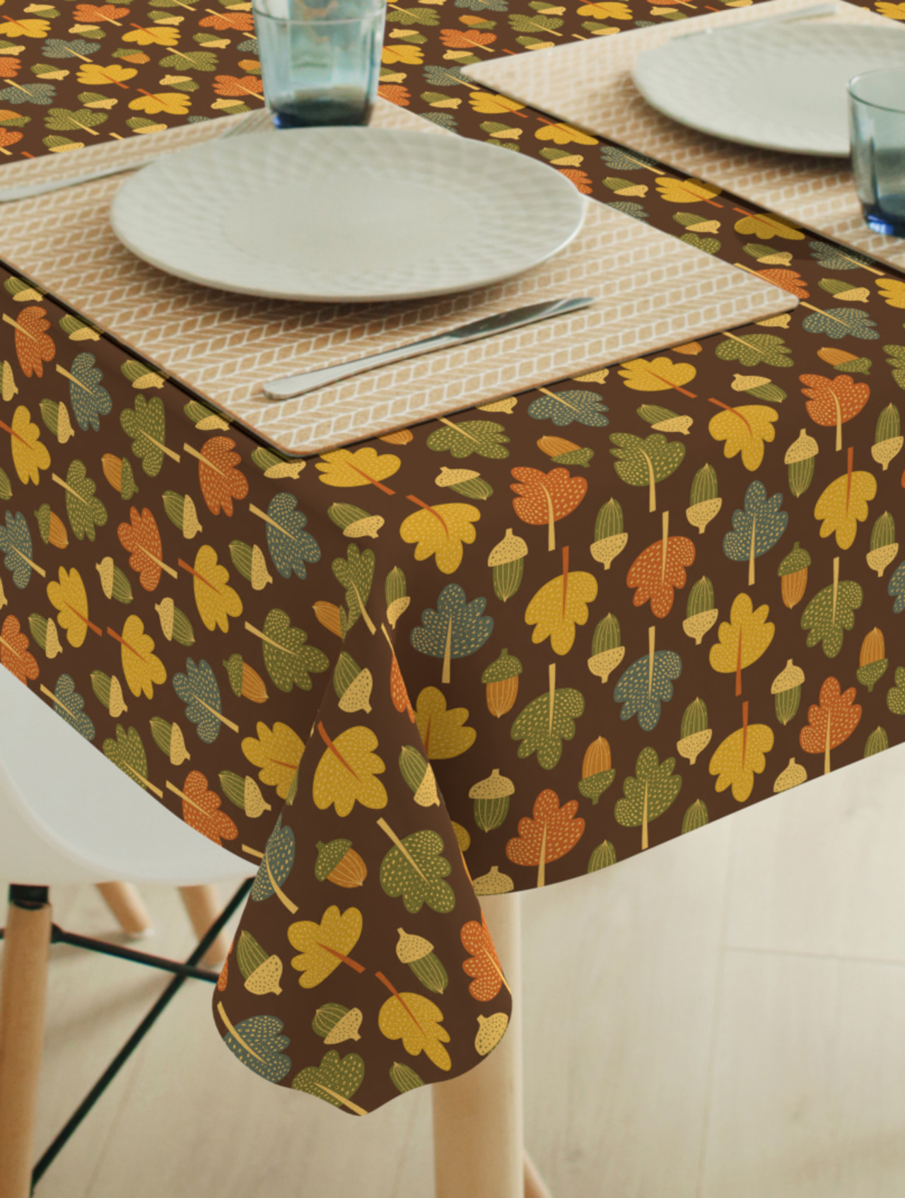 Tafelkleed Autumn oak brown