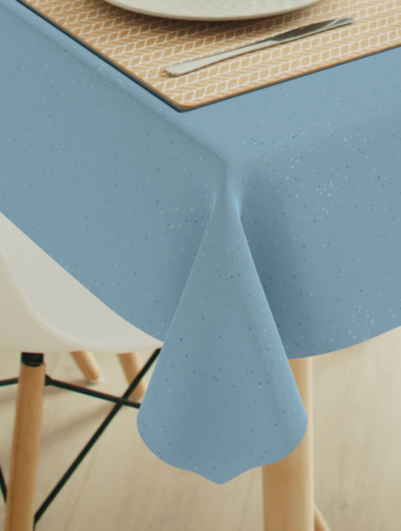 Tafelkleed Confetti pewter blue