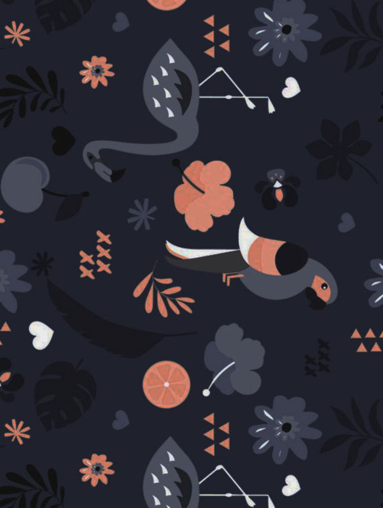 Exotic garden midnight blue