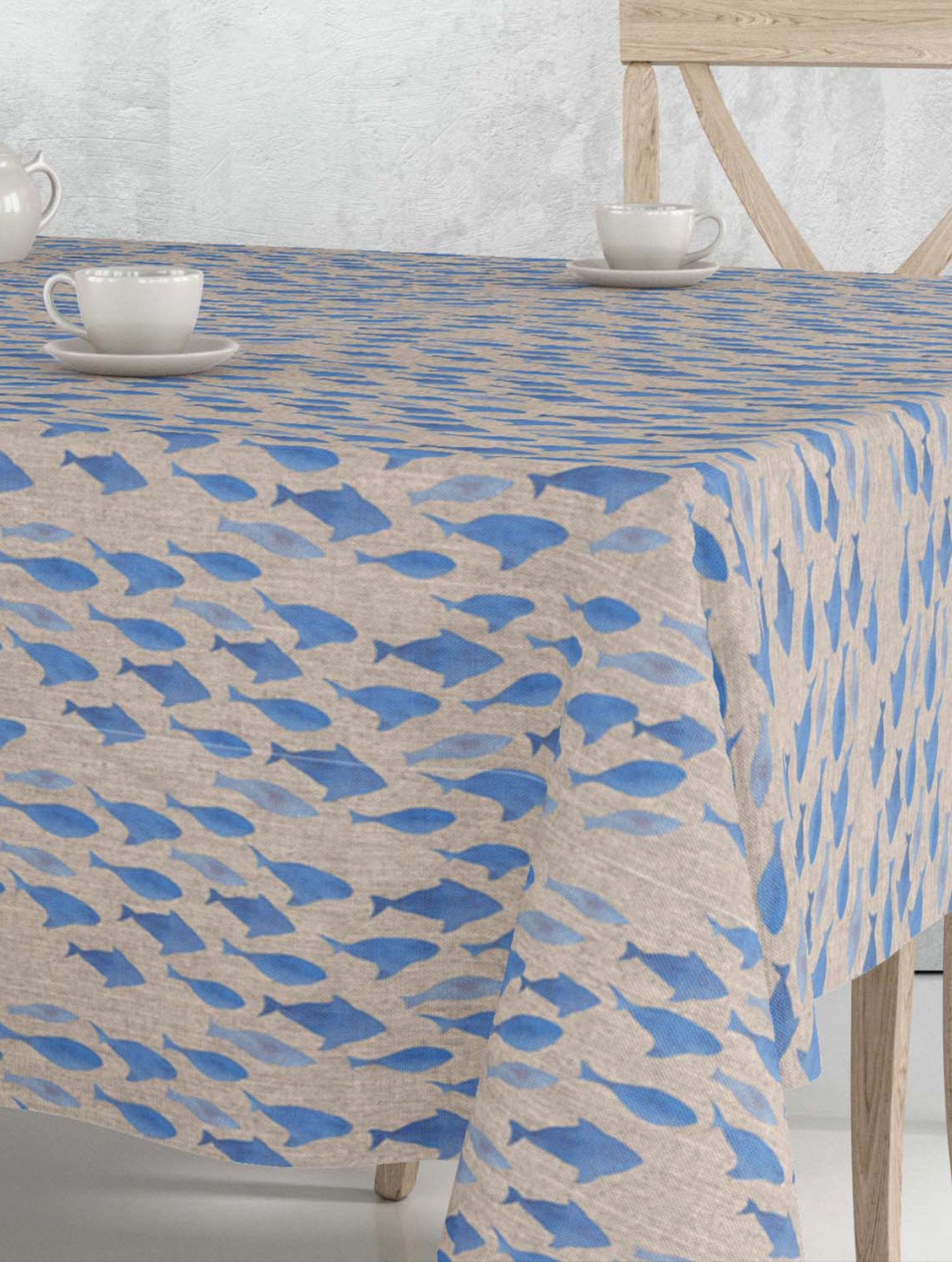 Tafelkleed Sardine lino blue