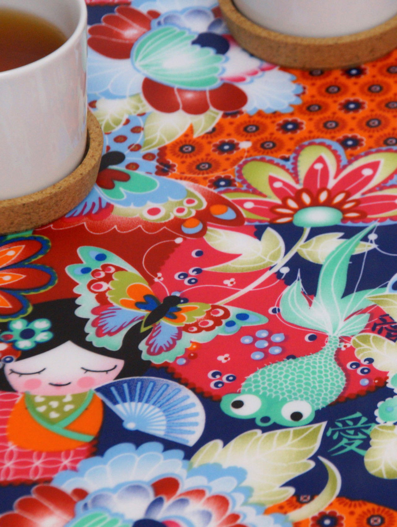 China pvc donkerblauw-mintgroen