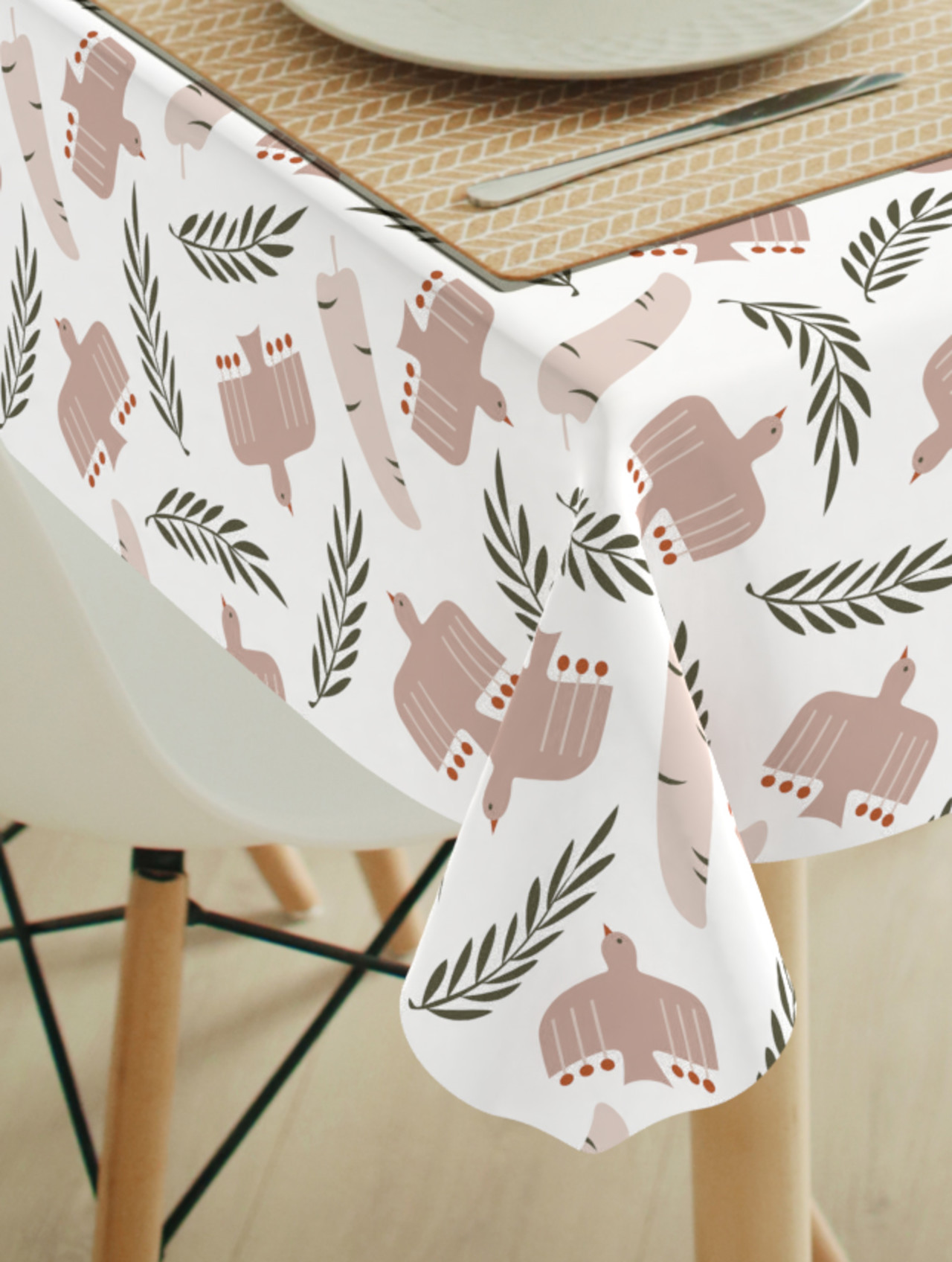 Tafelkleed Birdy white