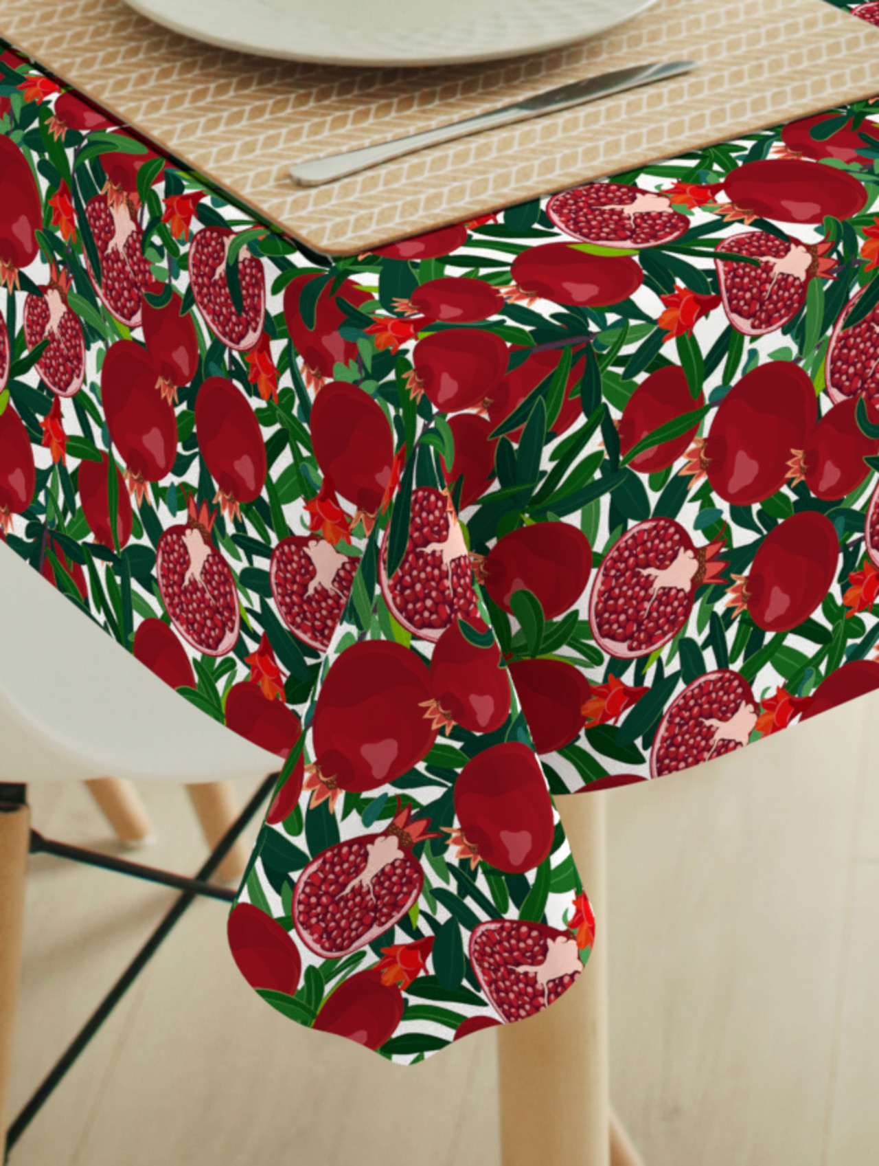 Tafelkleed Pomegranate red-green