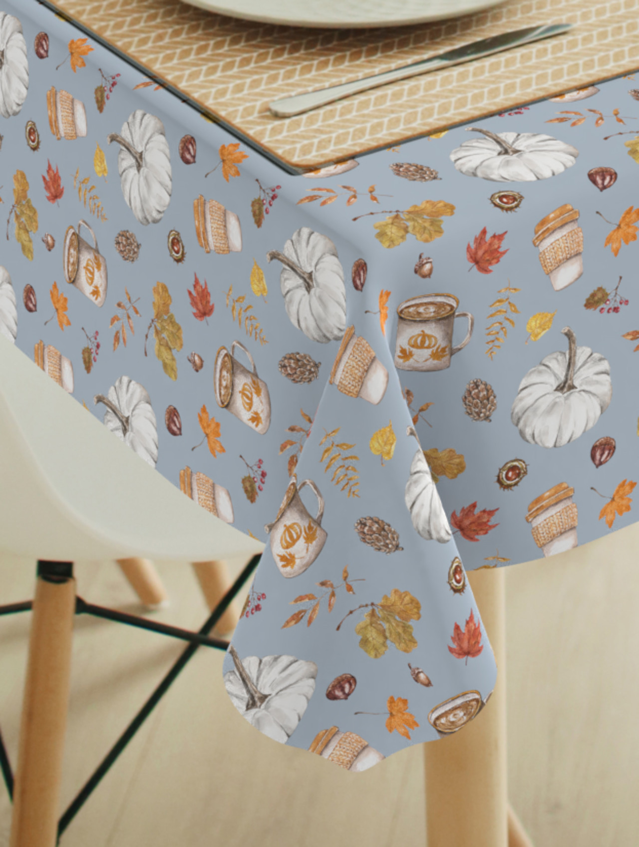 Tafelkleed Autumn grijsblauw