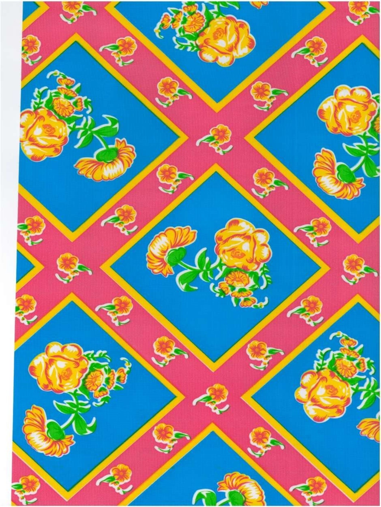 Ruit-bloem blauw-roze