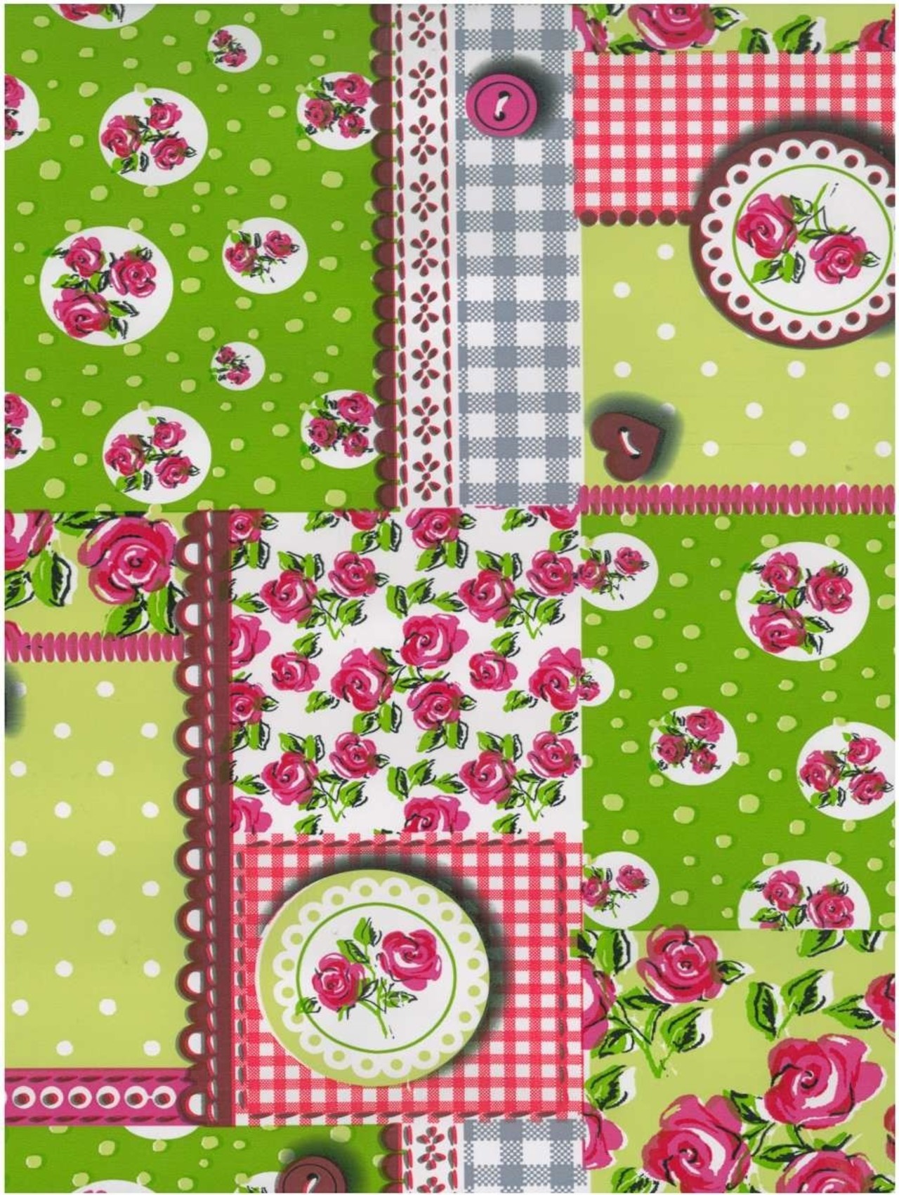 Patchwork Emely limegroen