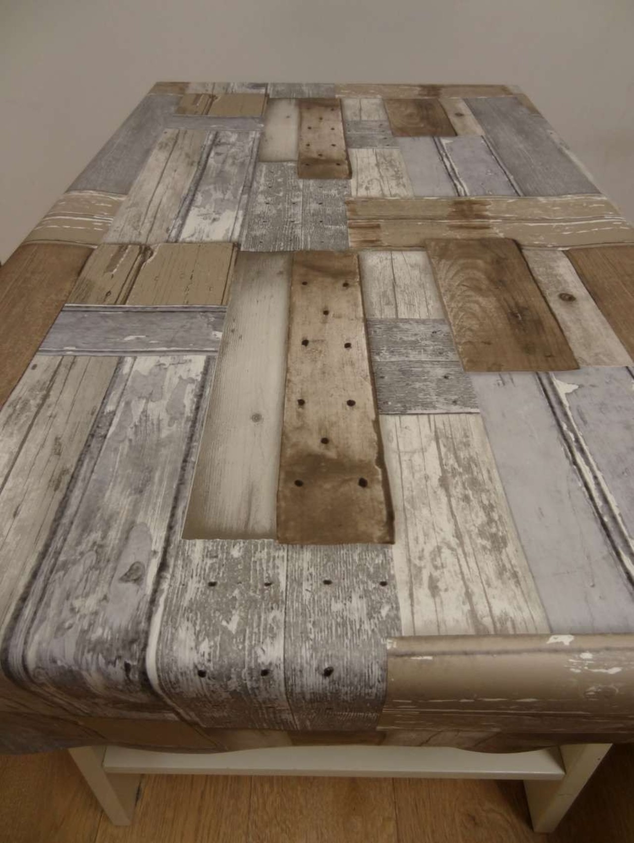 Sloophout patchwork naturel