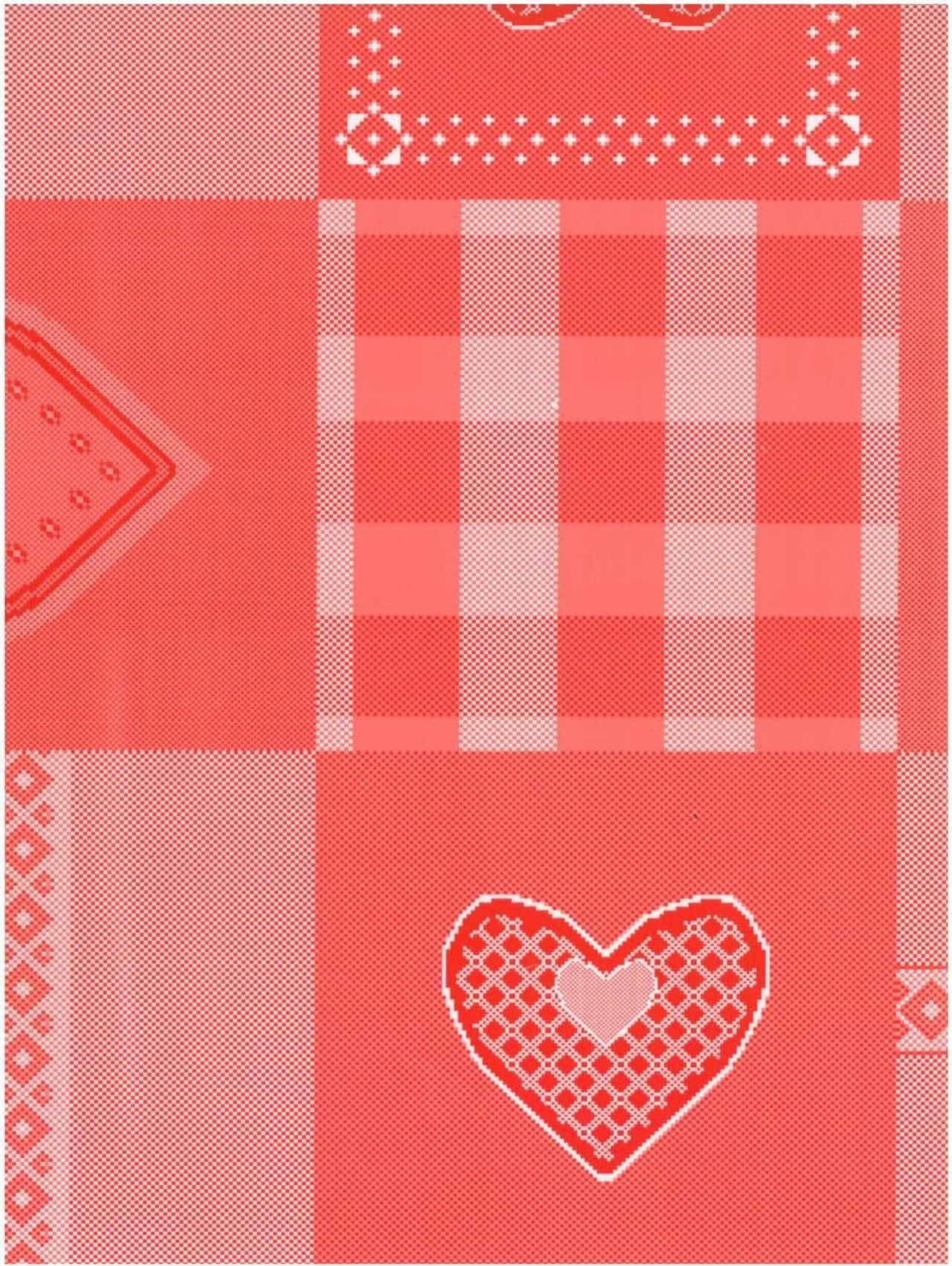 Patchwork hart rozerood