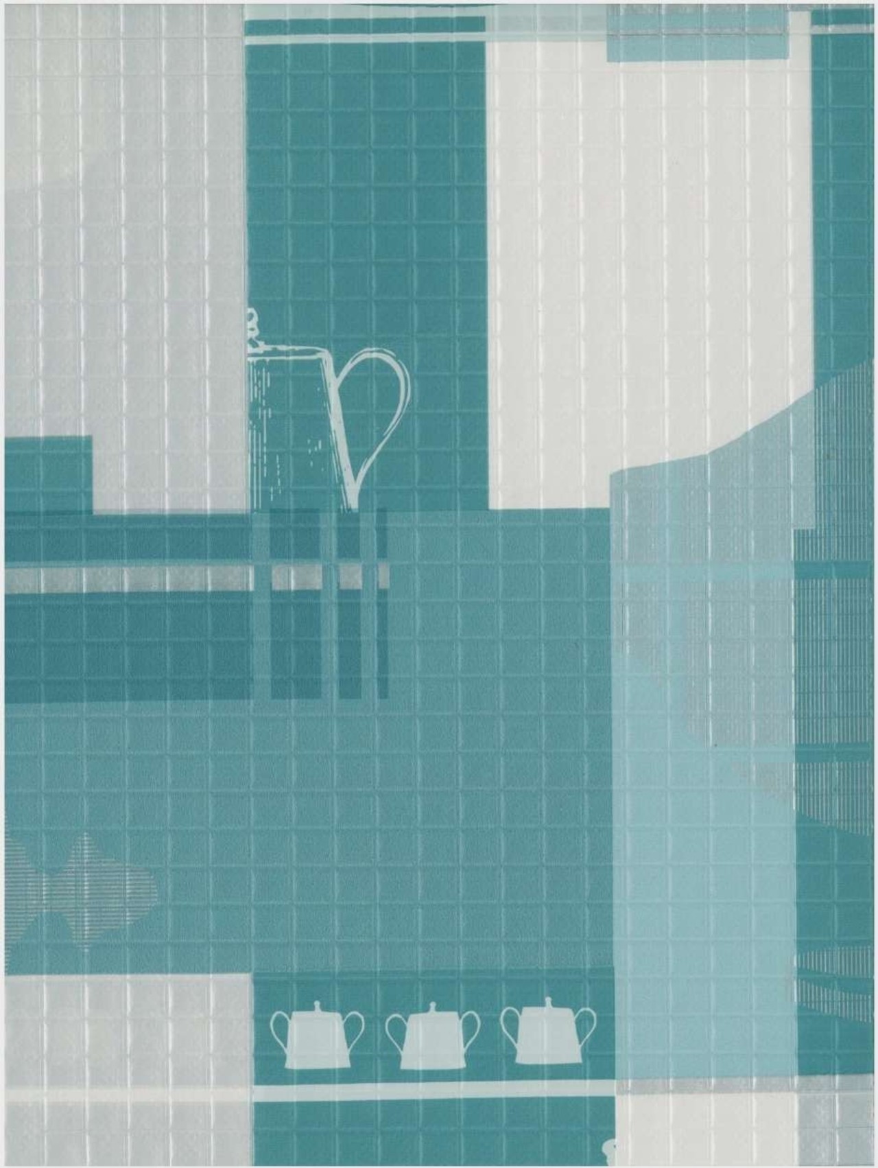 Theepot petrolpastel - zilver de luxe