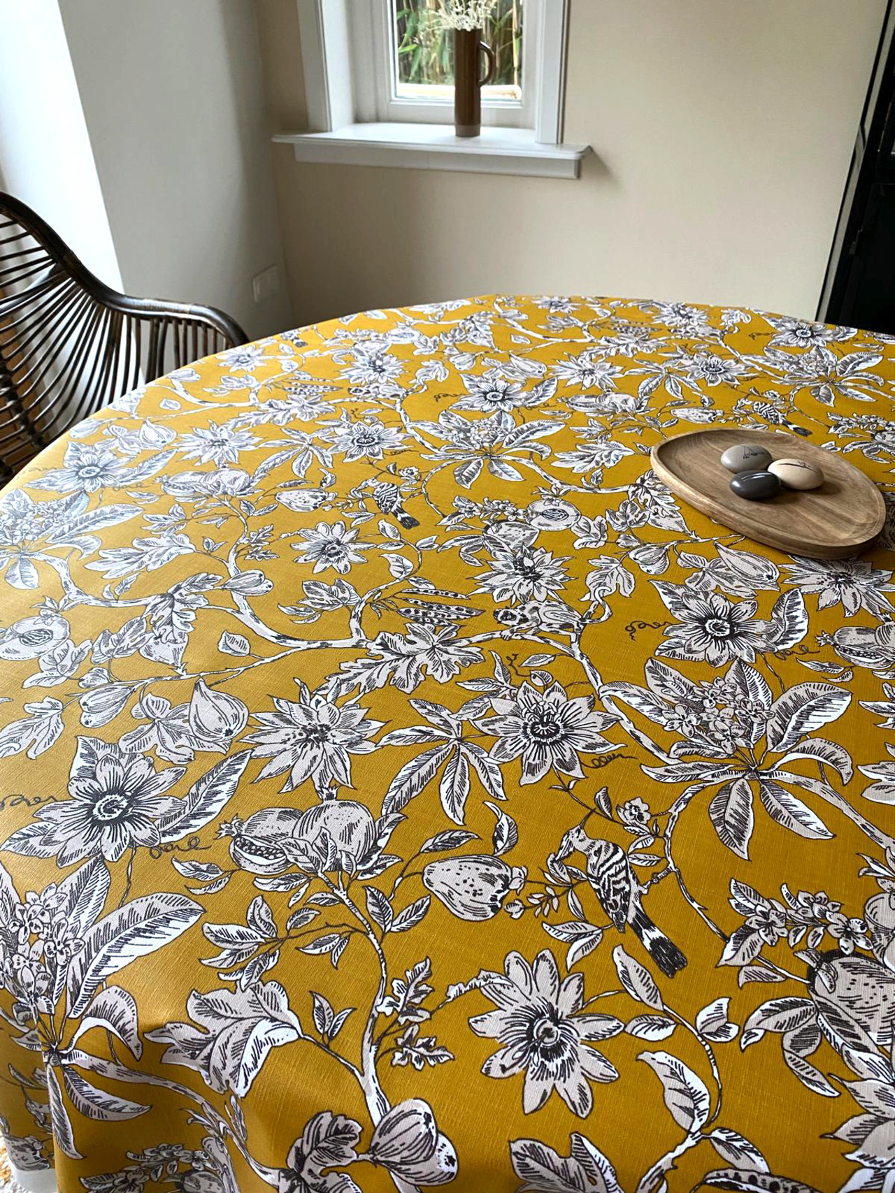 Tafelkleed Oulivié mosterd geel