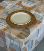 Tafelzeil Mixed wood shapes brown