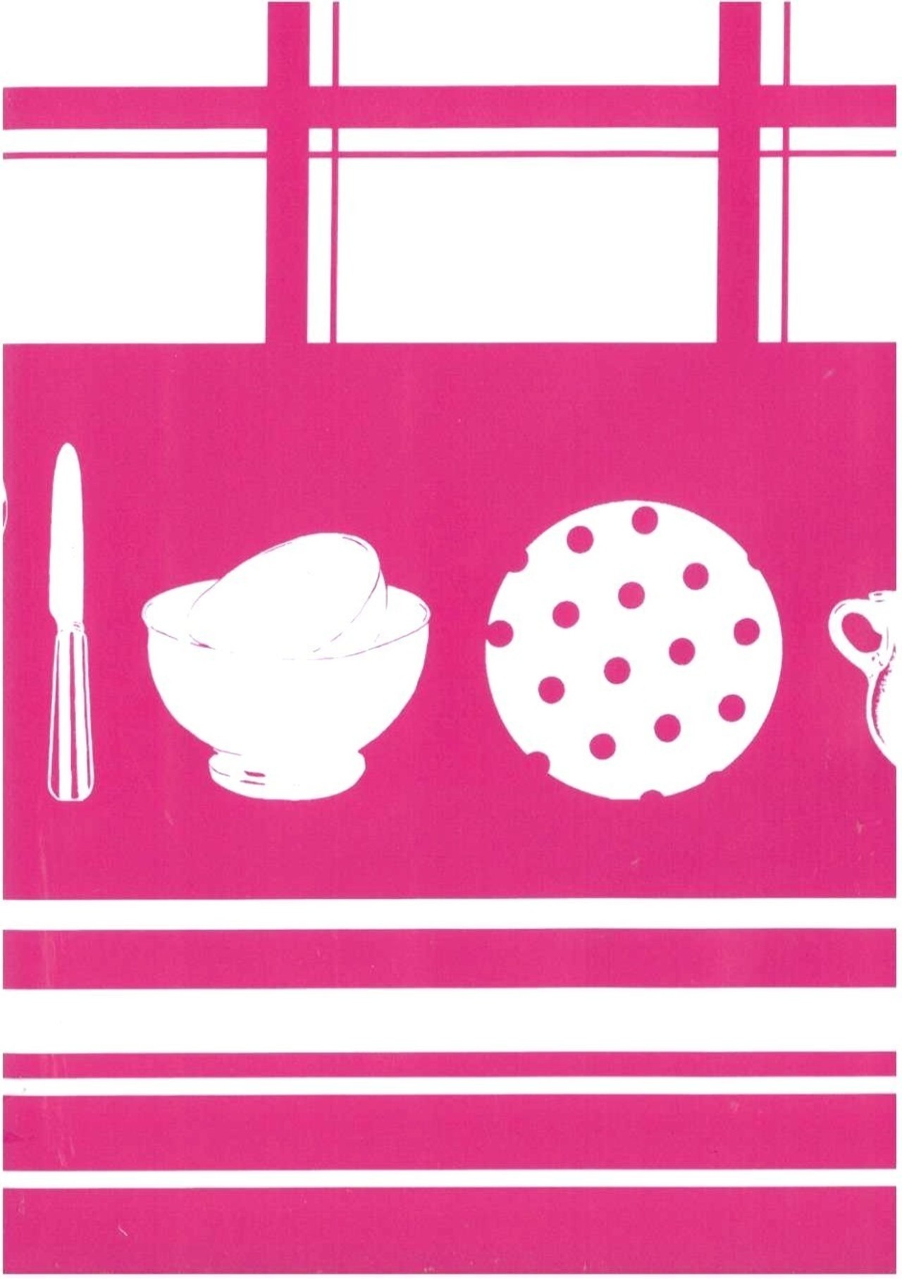 Keukengerei ruit fuchsia 