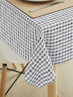 Tafelkleed ruitje aquarel donkerblauw