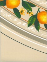 Provencaals gele vrucht rond afgewerkt tafelkleed