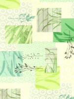 Tafelzeil patchwork Linne zachtgroen