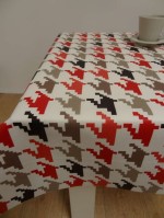 Pied de poule rood-bruin 280 cm