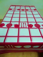 Keukengerei ruit fuchsia 