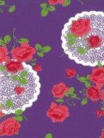 Plakfolie flower and ornament paars