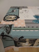 Bonjour mintgroen-grijs pvc