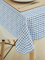 Tafelkleed ruitje aquarel blauw