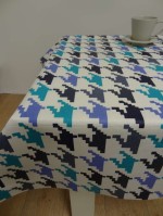Pied de poule blauw-aqua 280 cm