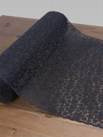 Tafelloper kant roosje all-over antraciet 