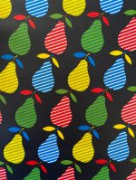 Retro peertje pvc donkerblauw-multi