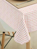 Tafelkleed ruitje aquarel roze